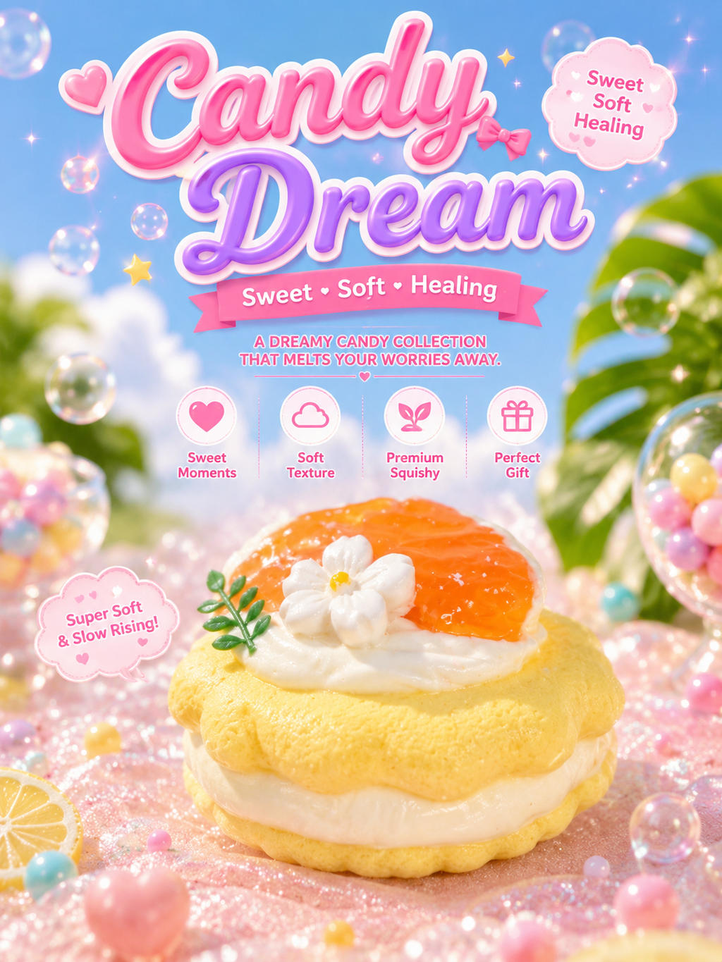 [Candy Dream] Sun-Kissed Orange Blossom Bun Squishy
