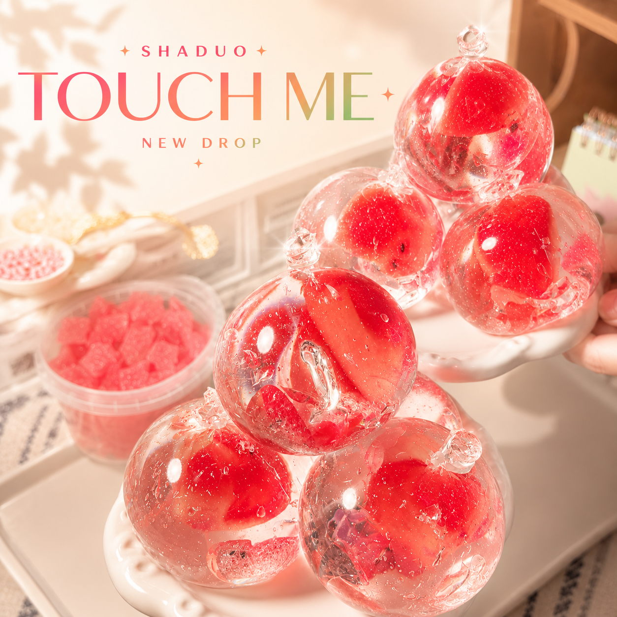 [Touch Me] Juicy Watermelon Wedge Gel Ball Squishy