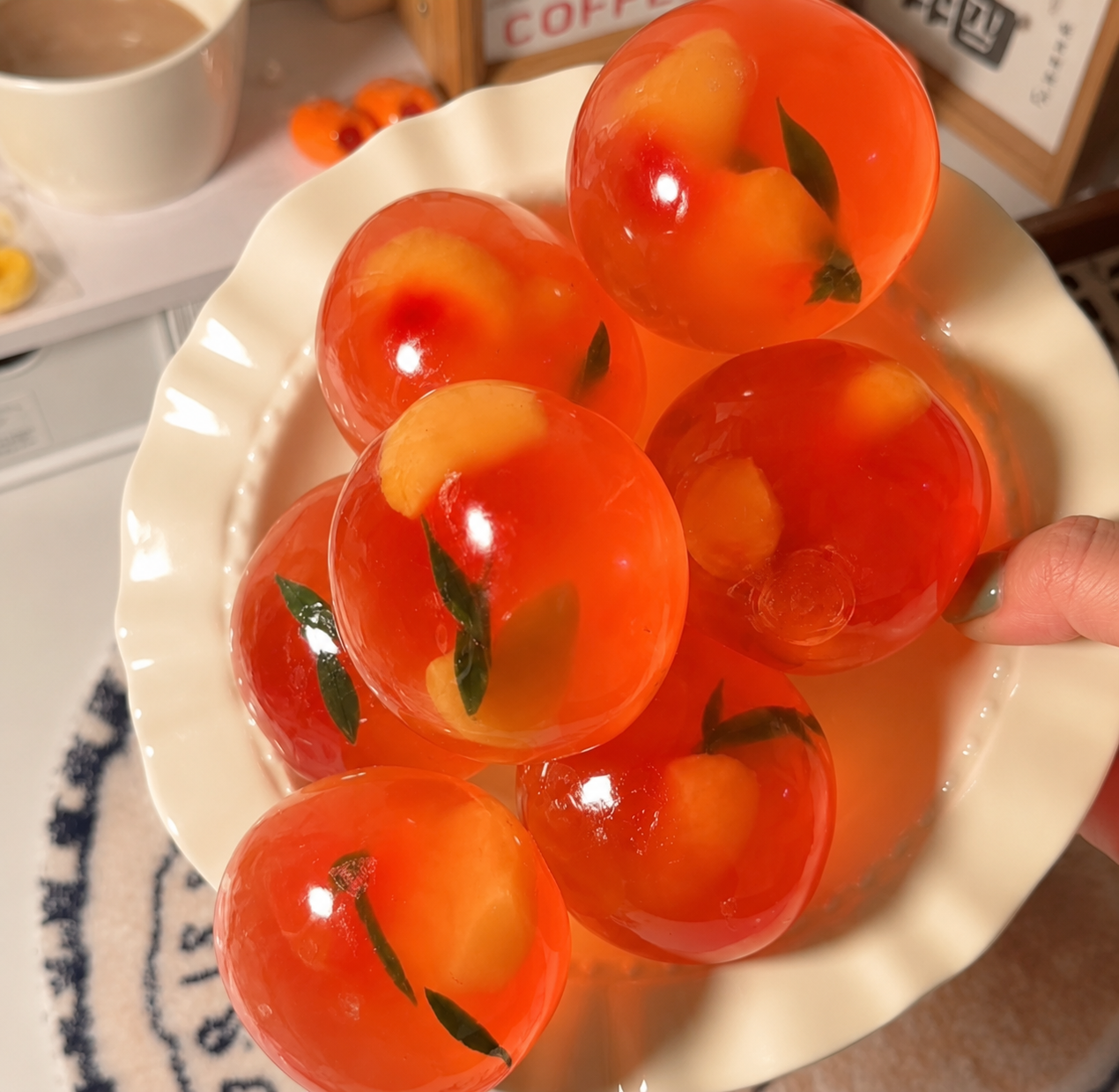 [Touch Me] Golden Amber Orange Jelly Ball Squishy