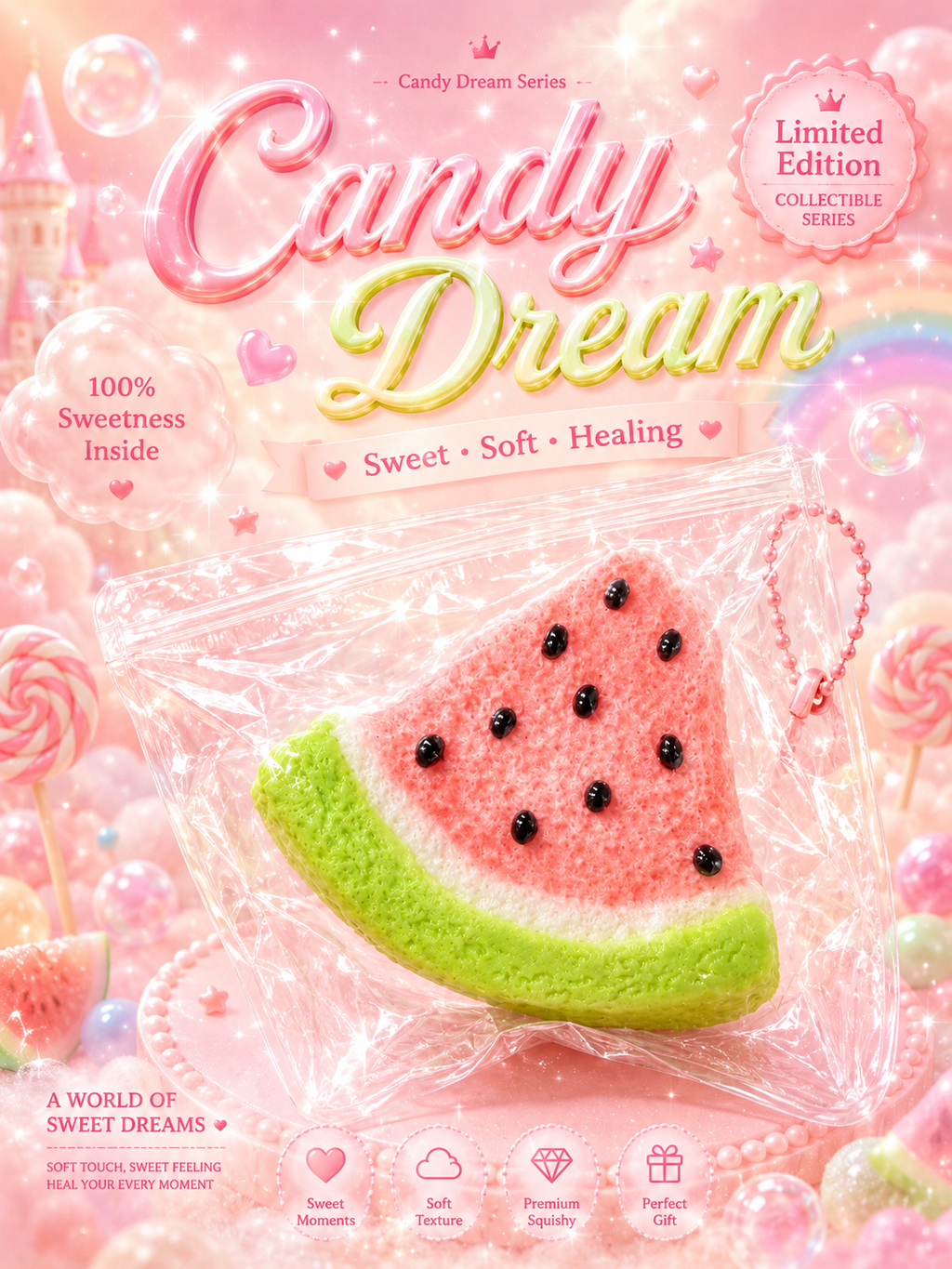 Candy Dream - Watermelon Slice Slow-Rising Squishy Toy