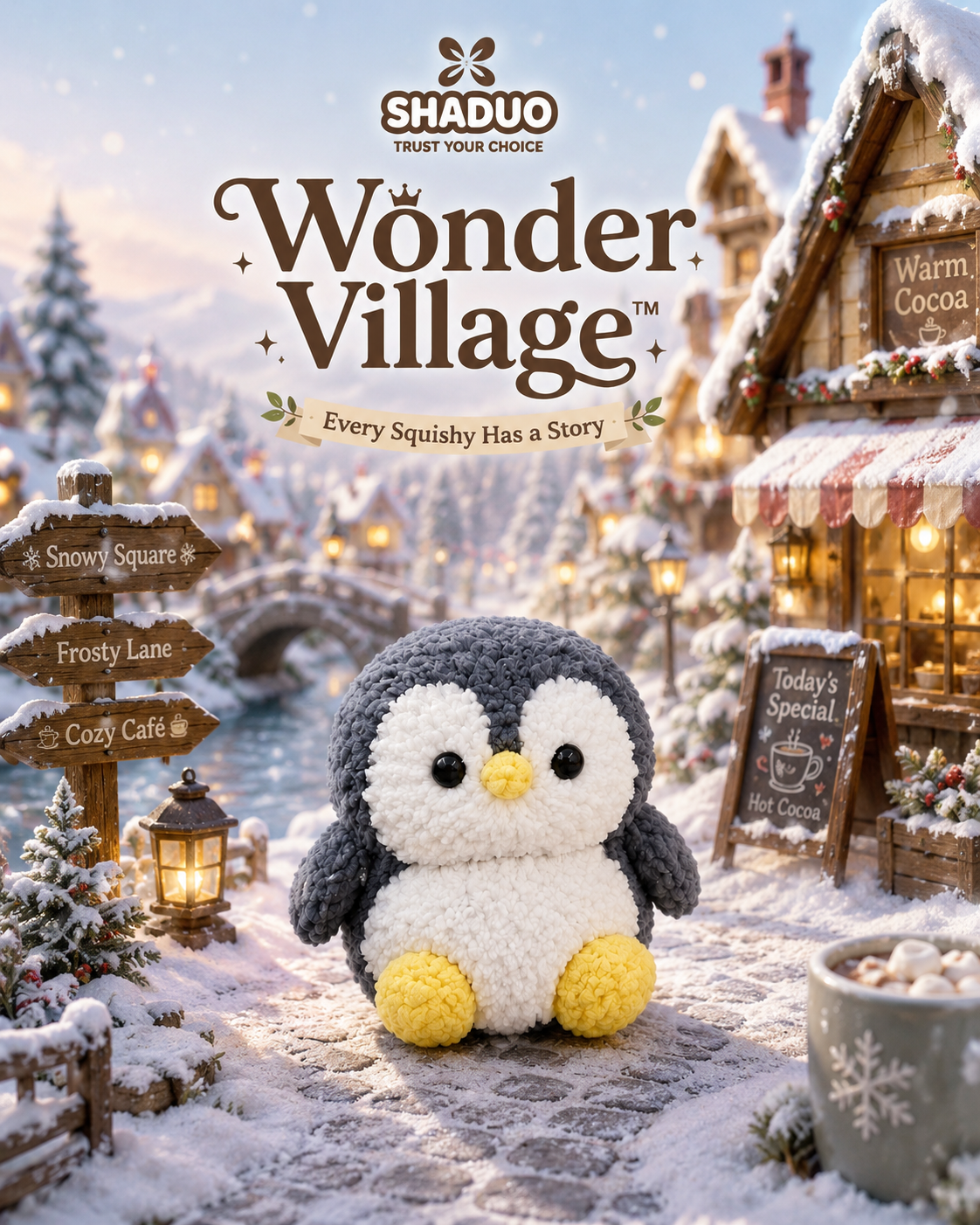 Wonder Village - Frosty Lane Penguin Whipped Cream Squishy Toy