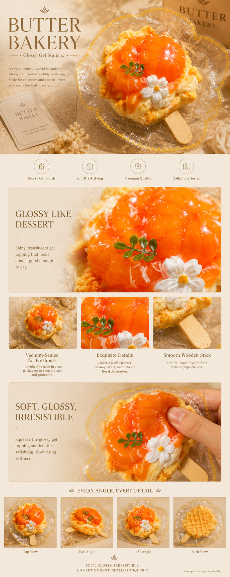 Butter Bakery Glossy Mandarin Popsicle Squishy