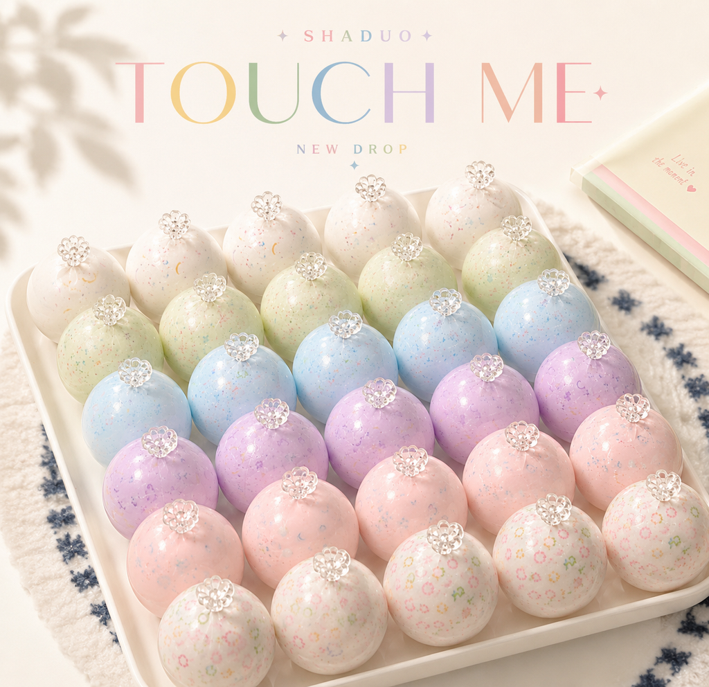 [Touch Me] Pastel Rainbow Speckled Crown Ornament Ball Squishy
