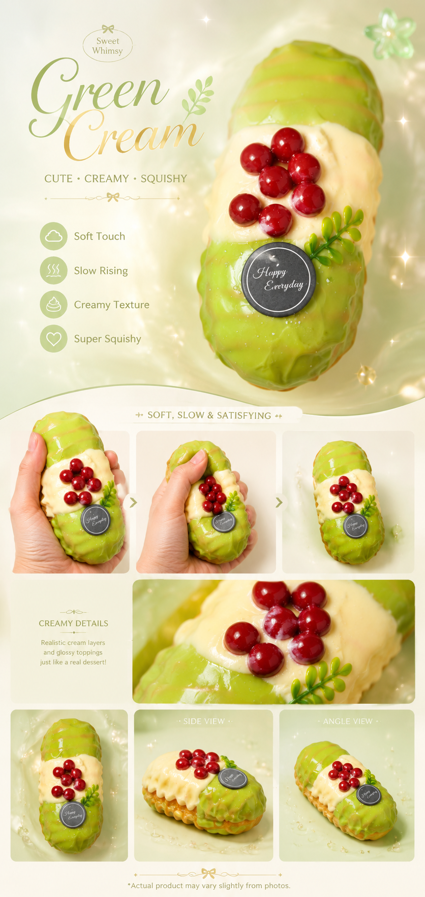 SHADUO Candy Dream Matcha Cream Roll Squishy
