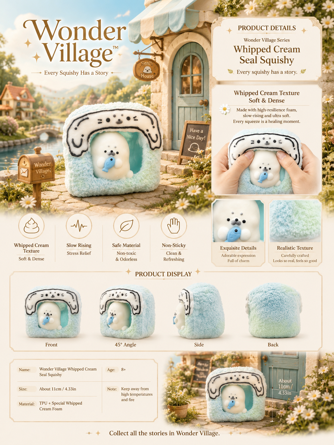 Wonder Village - Seal's House Whipped Cream Squishy Toy