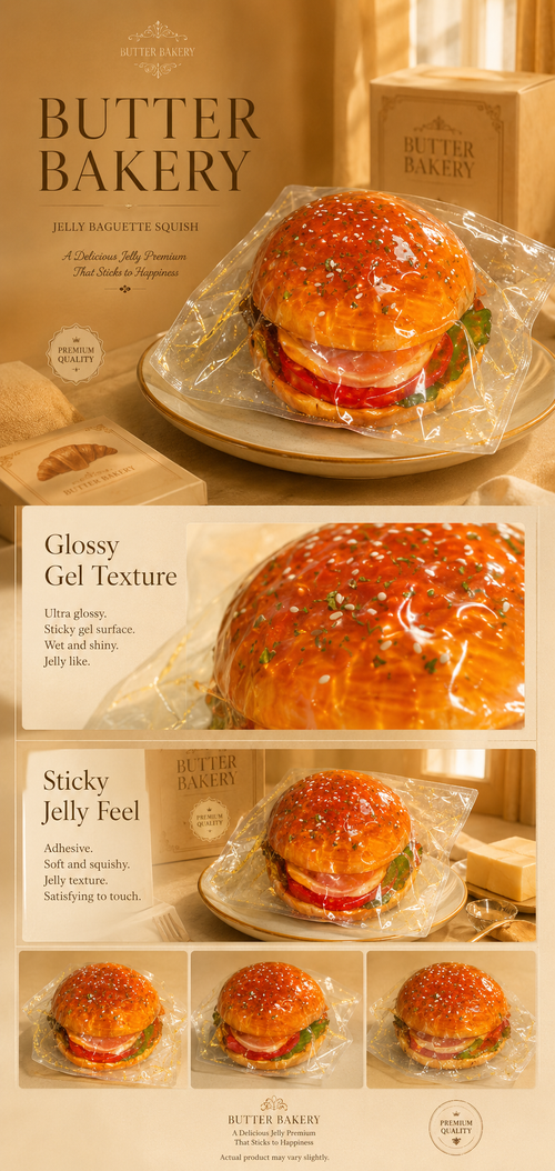 Deluxe Savory Glaze Burger Squishy Toy