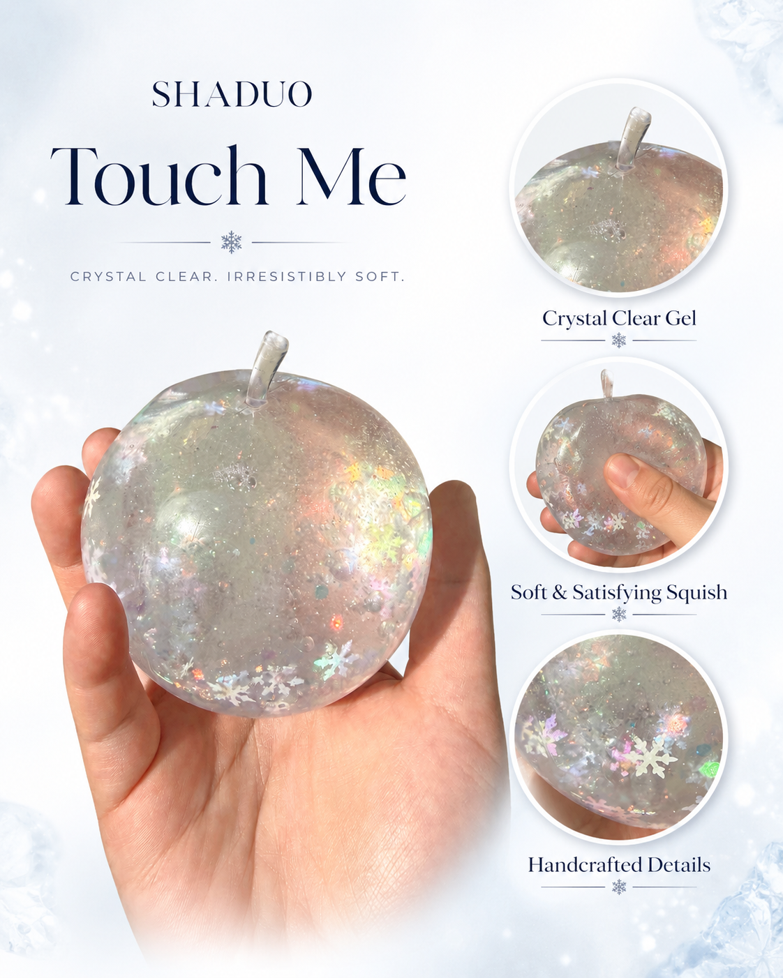 [Touch Me] Iridescent Snowflake Apple Squishy