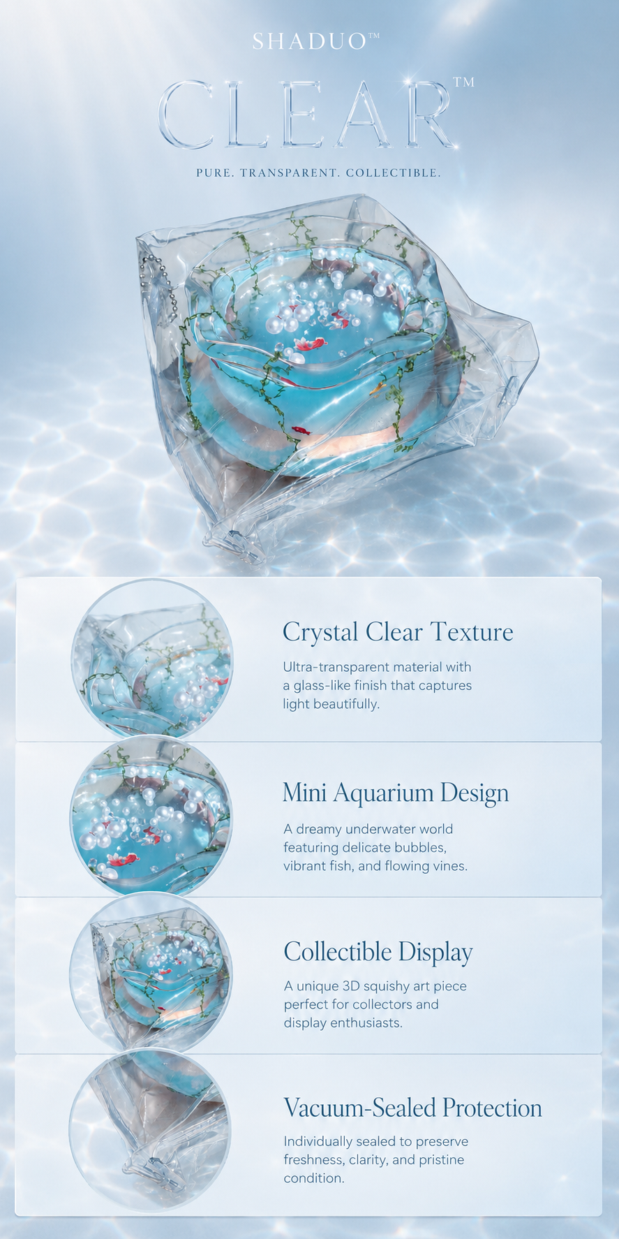 [Clear Collection] Pure Pearl Marine Handmade Aquarium Squishy