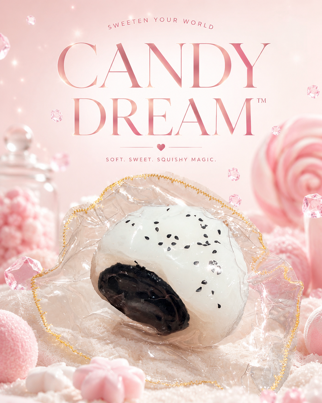 Sweeten Your World Black Sesame Mochi Squishy