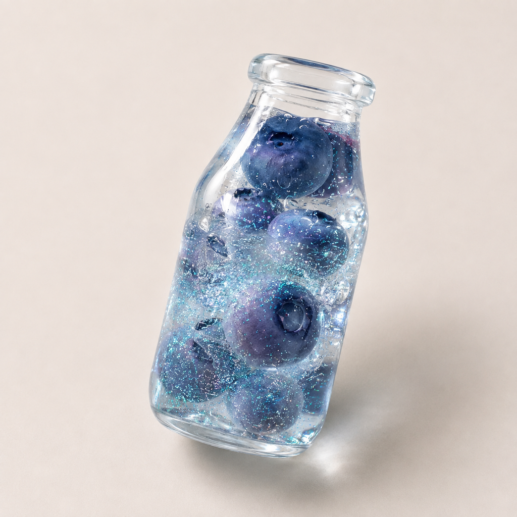 [Touch Me] Sparkling Blueberry Milk Bottle Gel Squishy (Vaseline texture)