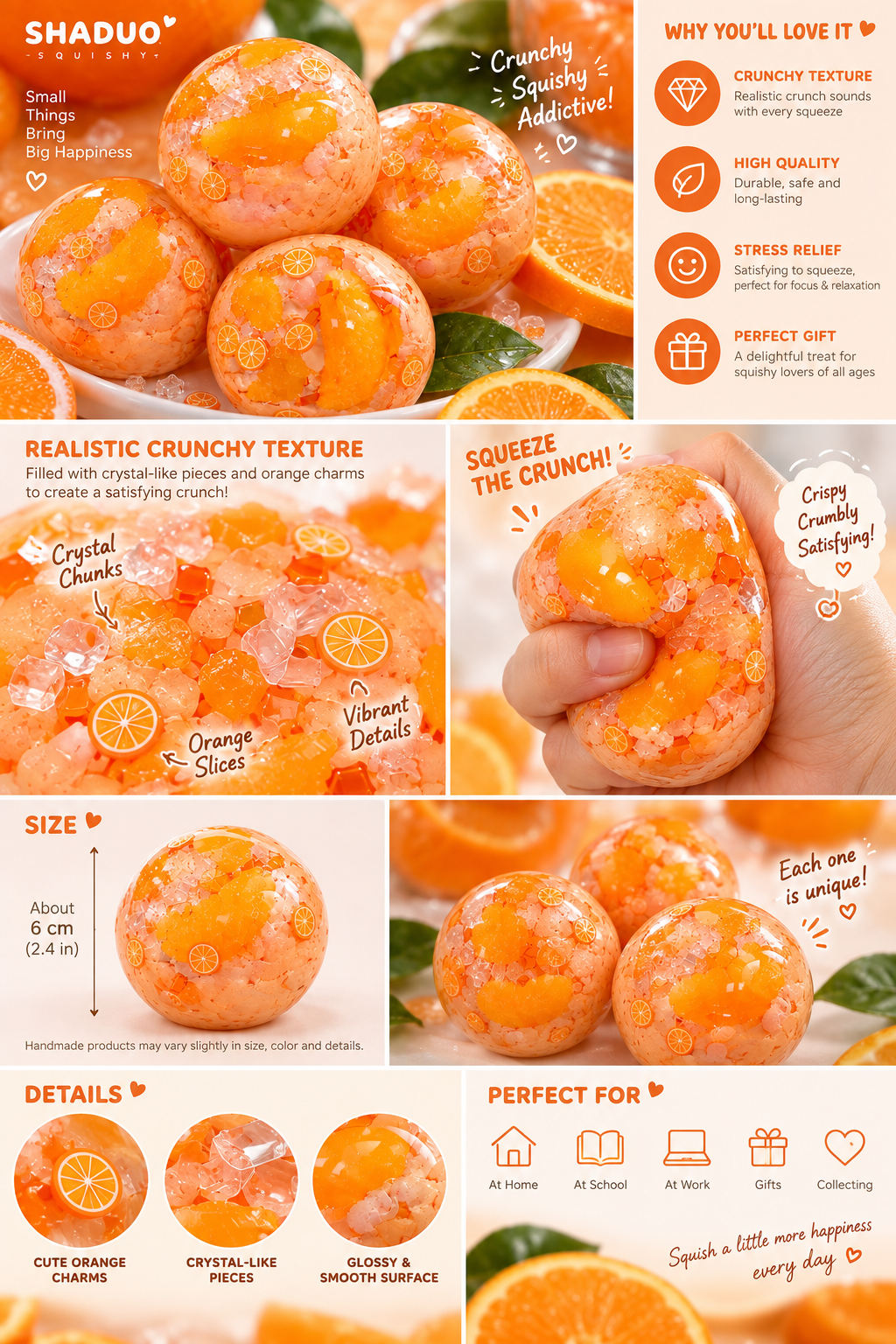 Touch Me Series-Juicy Tangerine Squishy Ball