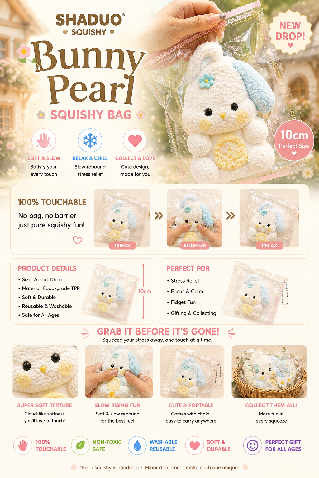 Wonder Village - Cozy Bunny Whipped Cream Squishy Toy
