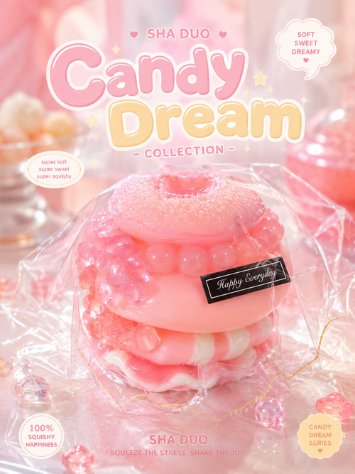Happy Triple Donut Tower Squishy