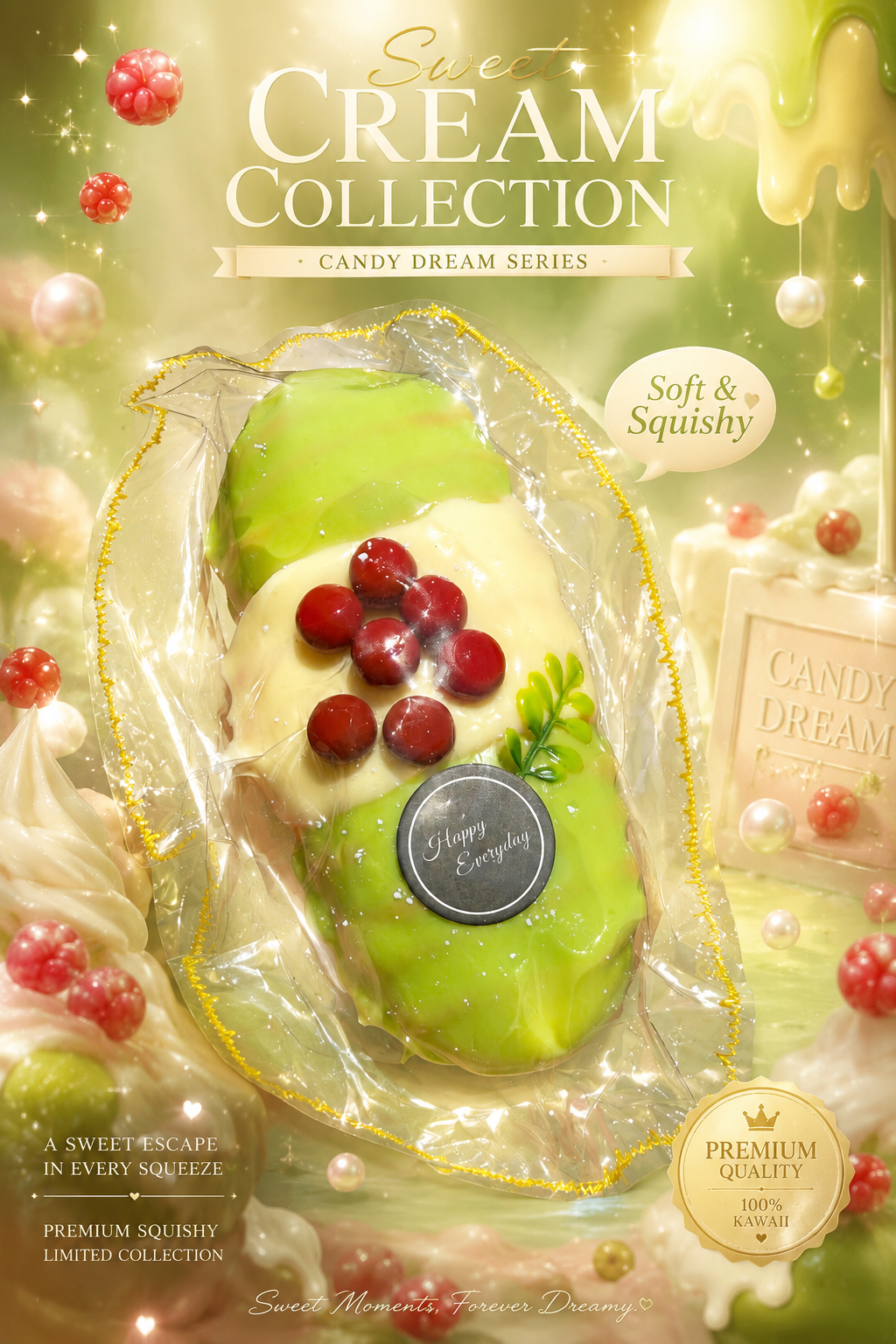 SHADUO Candy Dream Matcha Cream Roll Squishy