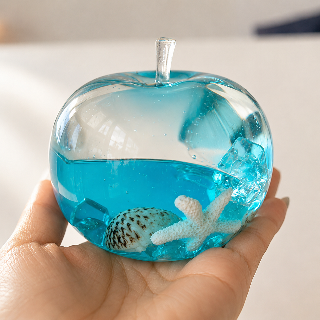 Touch Me Series - Ocean Ice Crystal Apple Squishy(water texture)