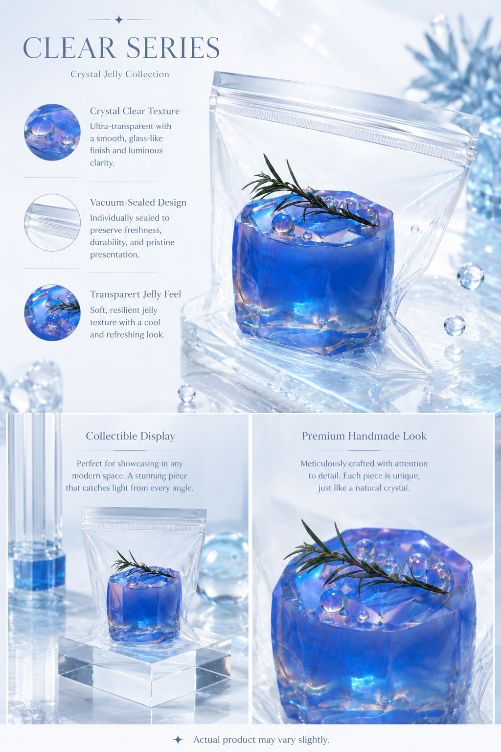 Aurora Borealis Blue Ice Cube Squishy