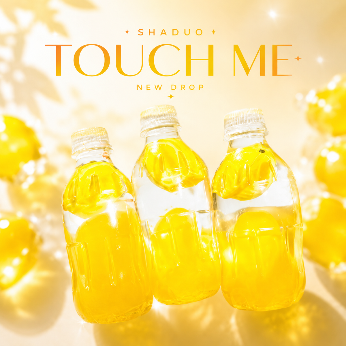 [Touch Me] Yellow Lemon Drink Bottle Gel Squishy (coconut oil texture)
