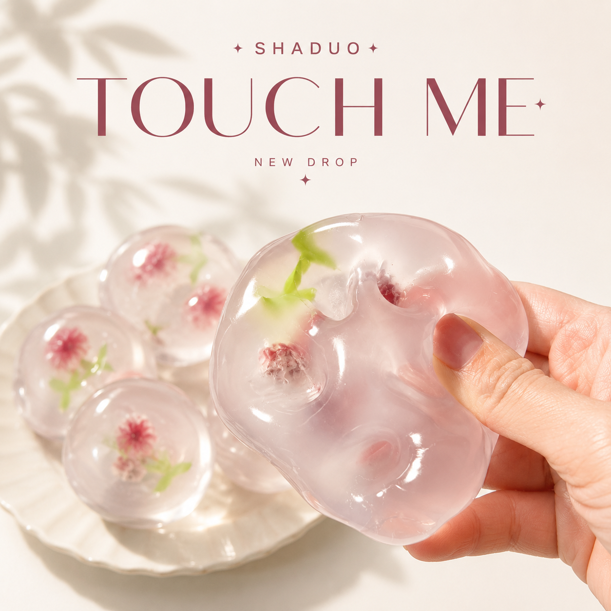 [Touch Me] flowers Blossom Clear Crystal Ball Squishy