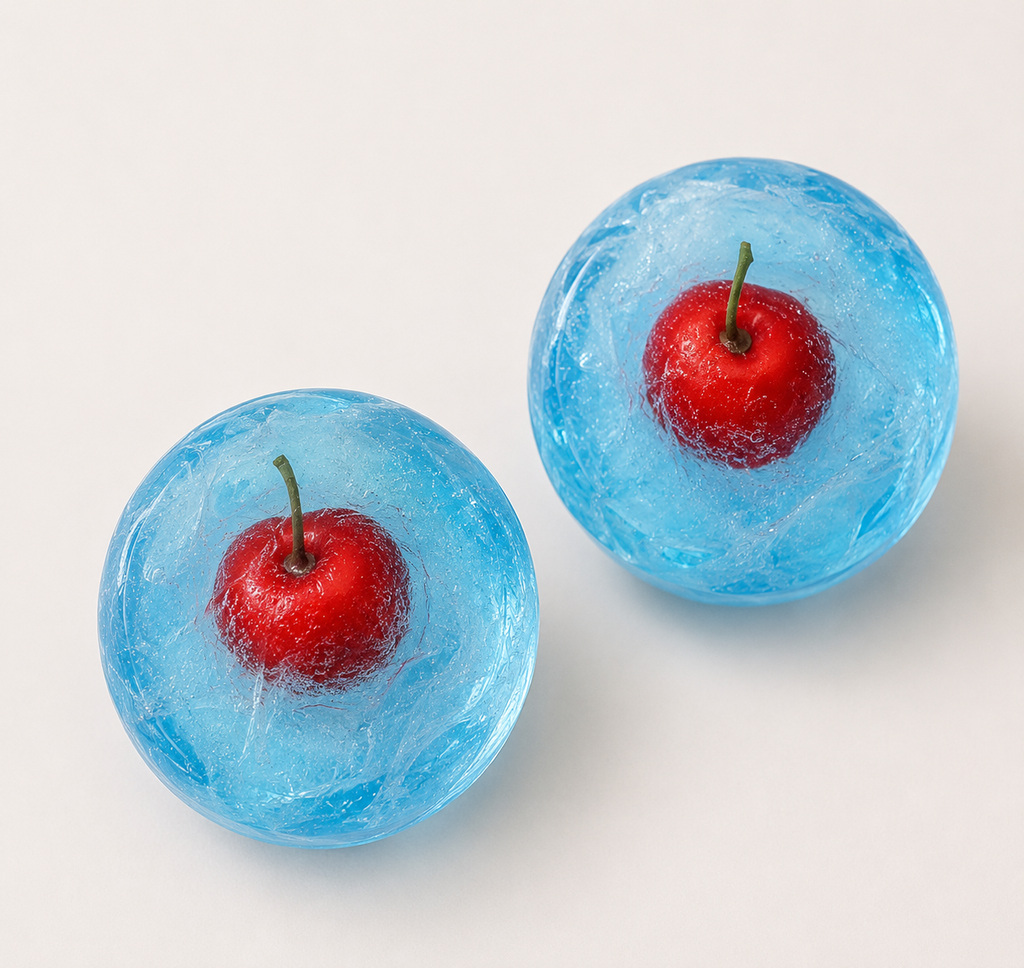 [Touch Me] Frosted Ice Blue Cherry Crystal Ball Squishy