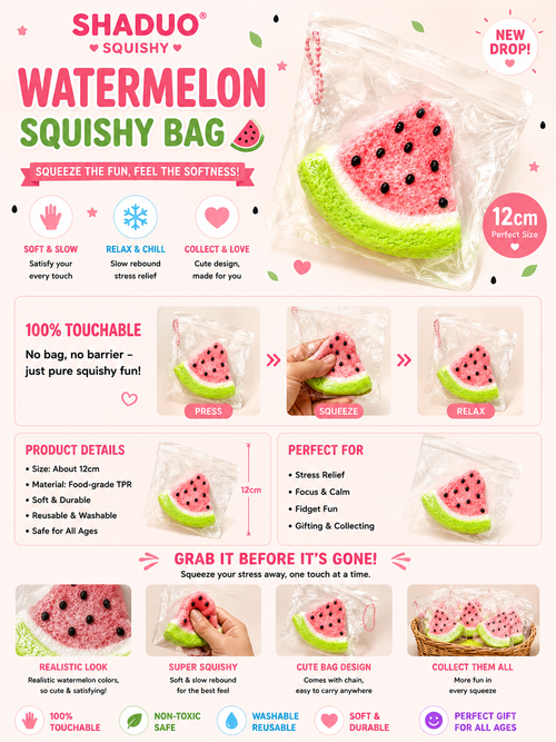 Candy Dream - Watermelon Slice Slow-Rising Squishy Toy