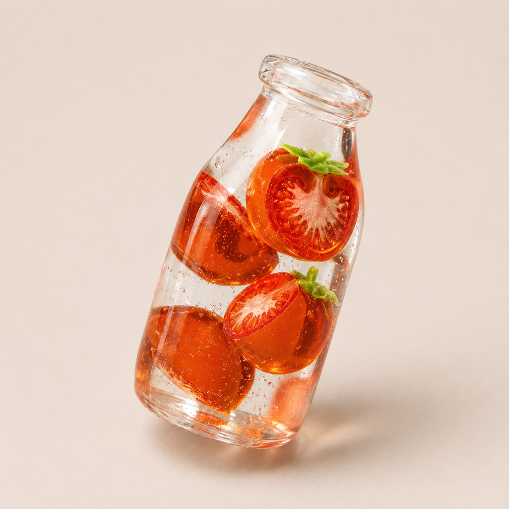 [Touch Me] Cherry Tomato Milk Bottle Gel Squishy (Vaseline texture)