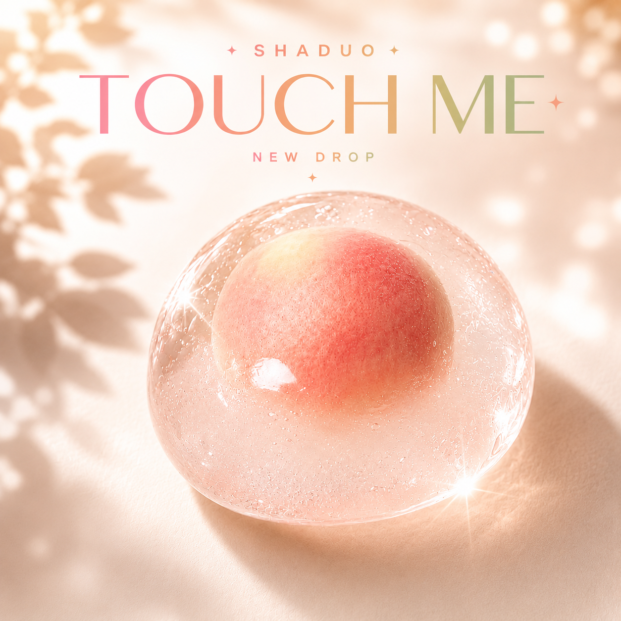 [Touch Me] Soft Pink Peach Crystal Water Drops Squishy ball