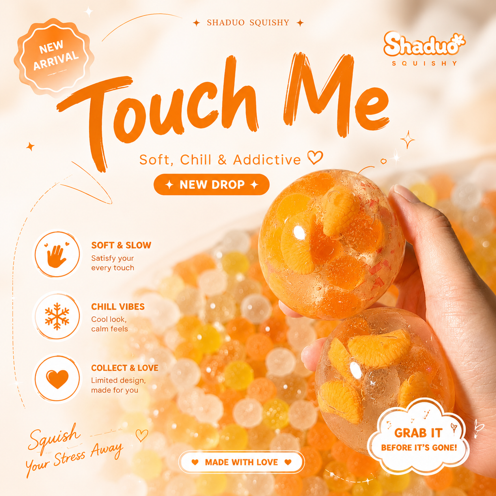 [Touch Me] Mandarin Orange Slice Crystal Ball Squishy