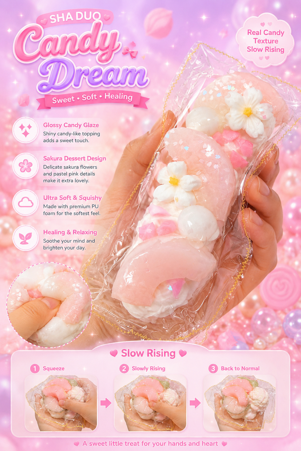 Magical Sakura Peach Slice Squishy