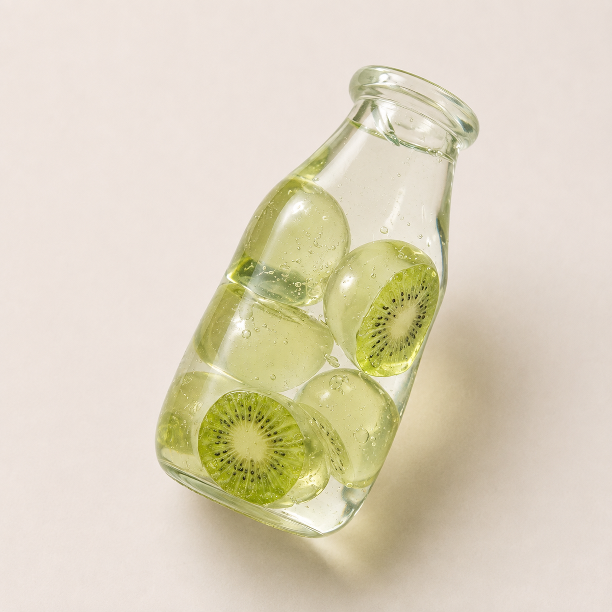 [Touch Me] Fresh Kiwi Slice Bottle Gel Squishy (Vaseline texture)