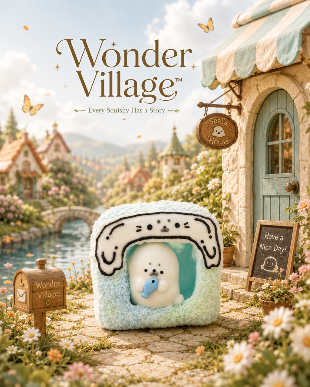 Wonder Village - Seal's House Whipped Cream Squishy Toy