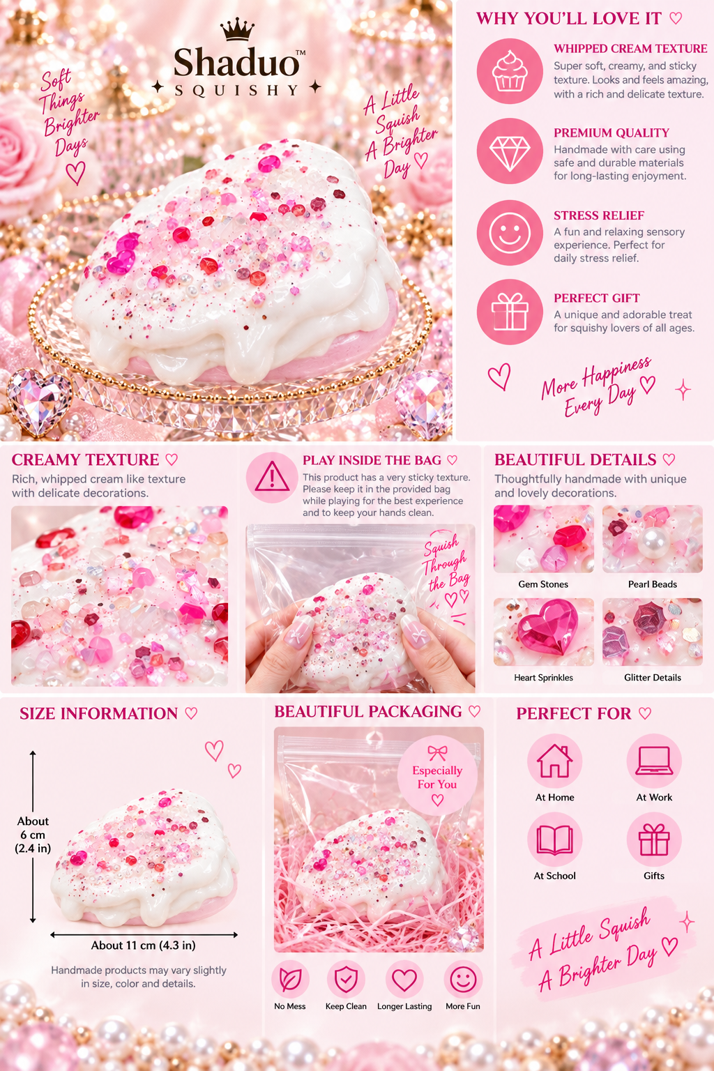 Jewel Drop Series - Deluxe Cream Slice Cake Squishy