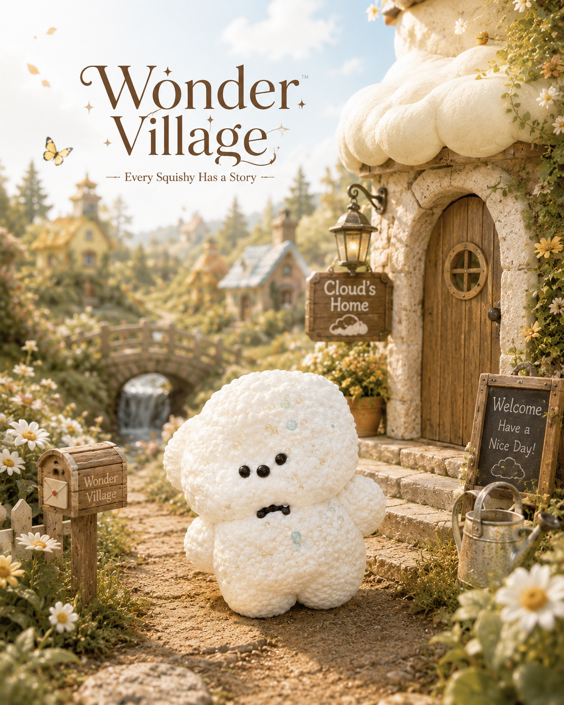 Wonder Village - Cloud's Home Dog Whipped Cream Squishy Toy