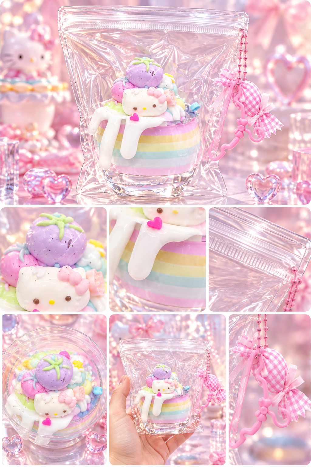 Clear Series - Sweet Kitty Pastel Sundae Crystal Jelly Squishy