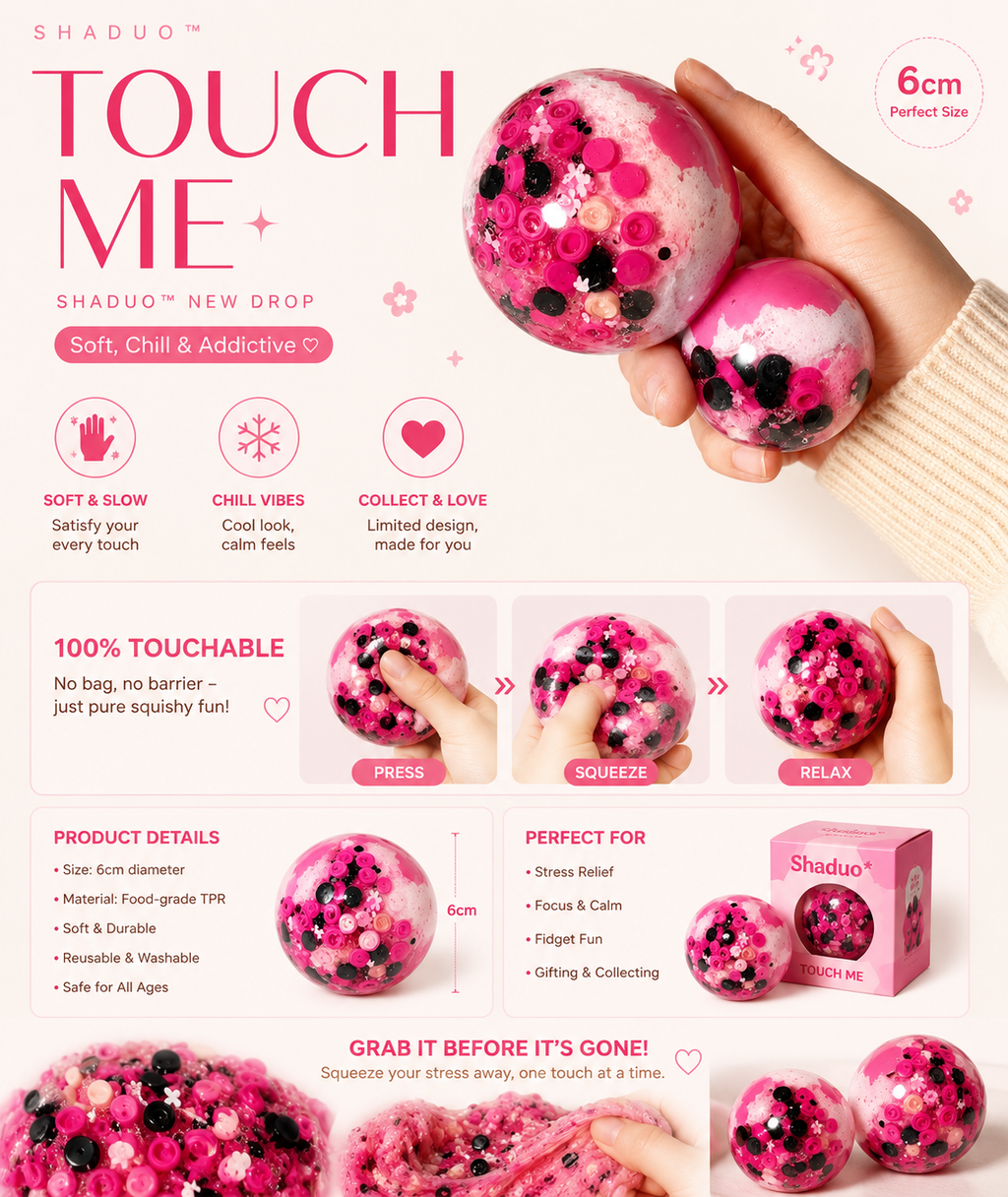 [Touch Me] Hot Pink & Black Blossom Galaxy Ball Squishy