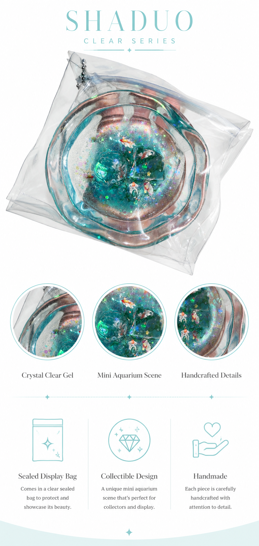 [Clear Collection] Shimmering Ice Floral Handmade Aquarium Squishy