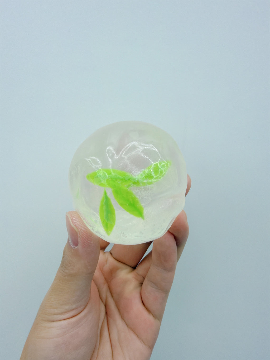 [Touch Me] Fresh Green Tea Leaf Crystal Ball Squishy(Vaseline texture)