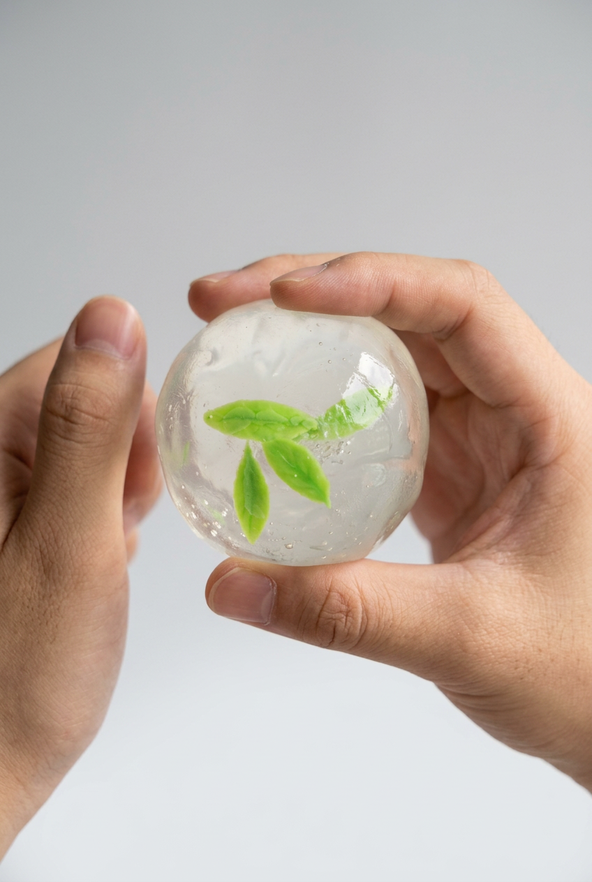 [Touch Me] Fresh Green Tea Leaf Crystal Ball Squishy(Vaseline texture)