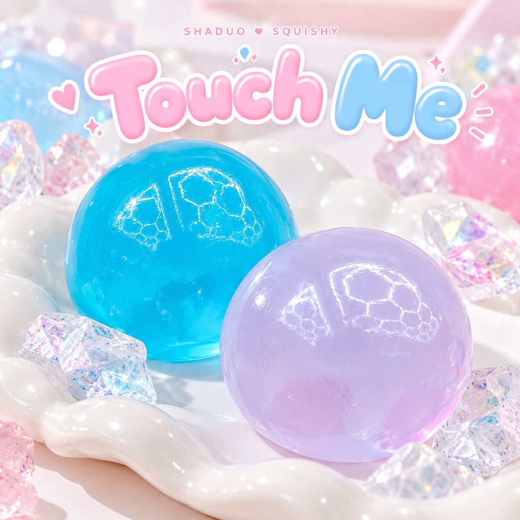 Touch Me Series Clear Vaseline Ball Squishy in Blue and Purple