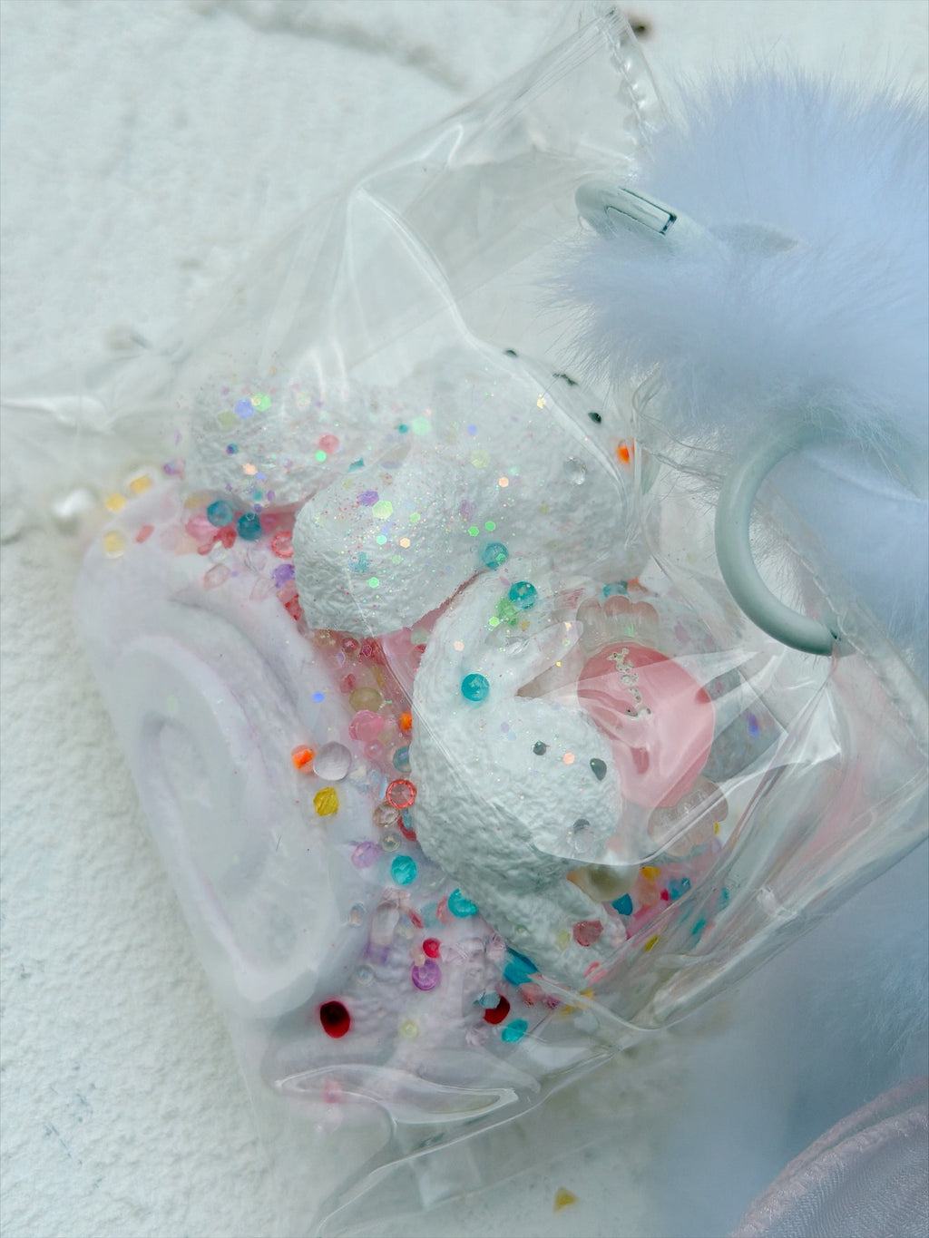 SHADUO SQUISHY Wonder Village Pink Pom-Pom Squishy Tote Bag - Bear style, real product photo
