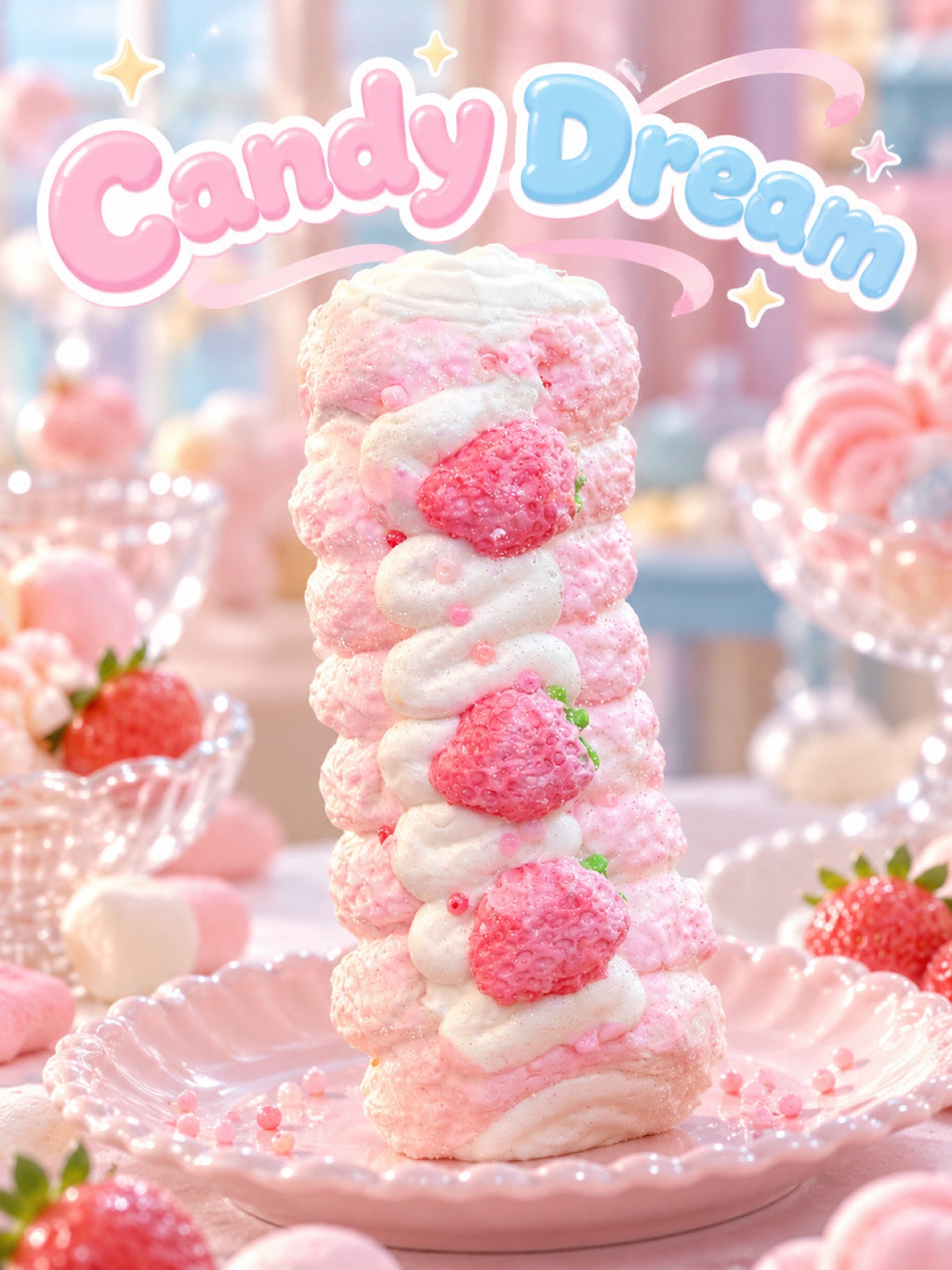 Candy Dream Strawberry Roll Squishy