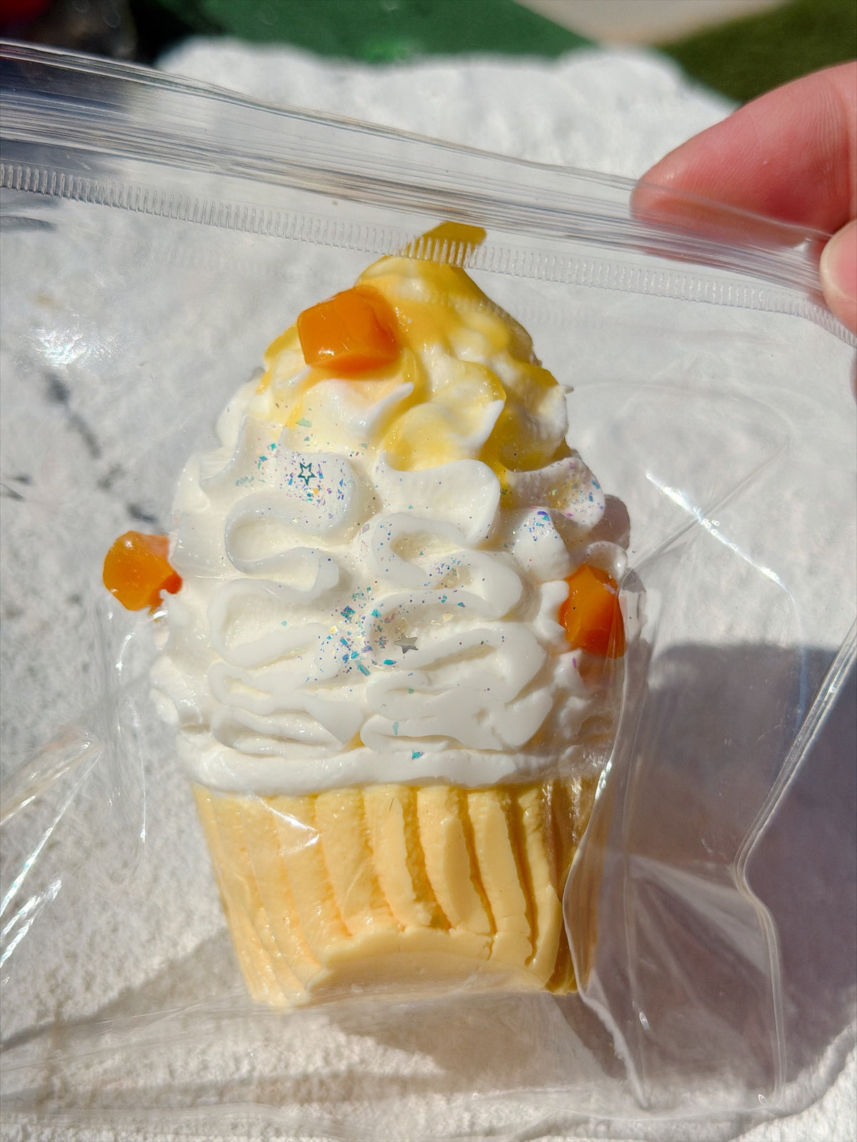 Candy Dream mango cupcake squishy, real photo