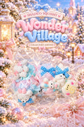 SHADUO SQUISHY Wonder Village Collector's Edition Bunny & Bear Squishy Set - bunnies and bears with blue gingham bows and swirl candy