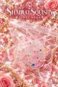 SHADUO SQUISHY Jewel Drop Crystal Pearl Squishy Ball - squishy ball sprinkled with crystals, pearls, petals and glitter