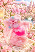 SHADUO SQUISHY Wonder Village Pink Blossom Squishy Bag - gift bag with big hot-pink squishy ball, fabric flower, ribbons and bell charm