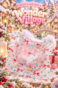 SHADUO SQUISHY Wonder Village Star Tote Squishy Bag - star-print tote with pink squishy, rainbow beads, heart charm and mini bear