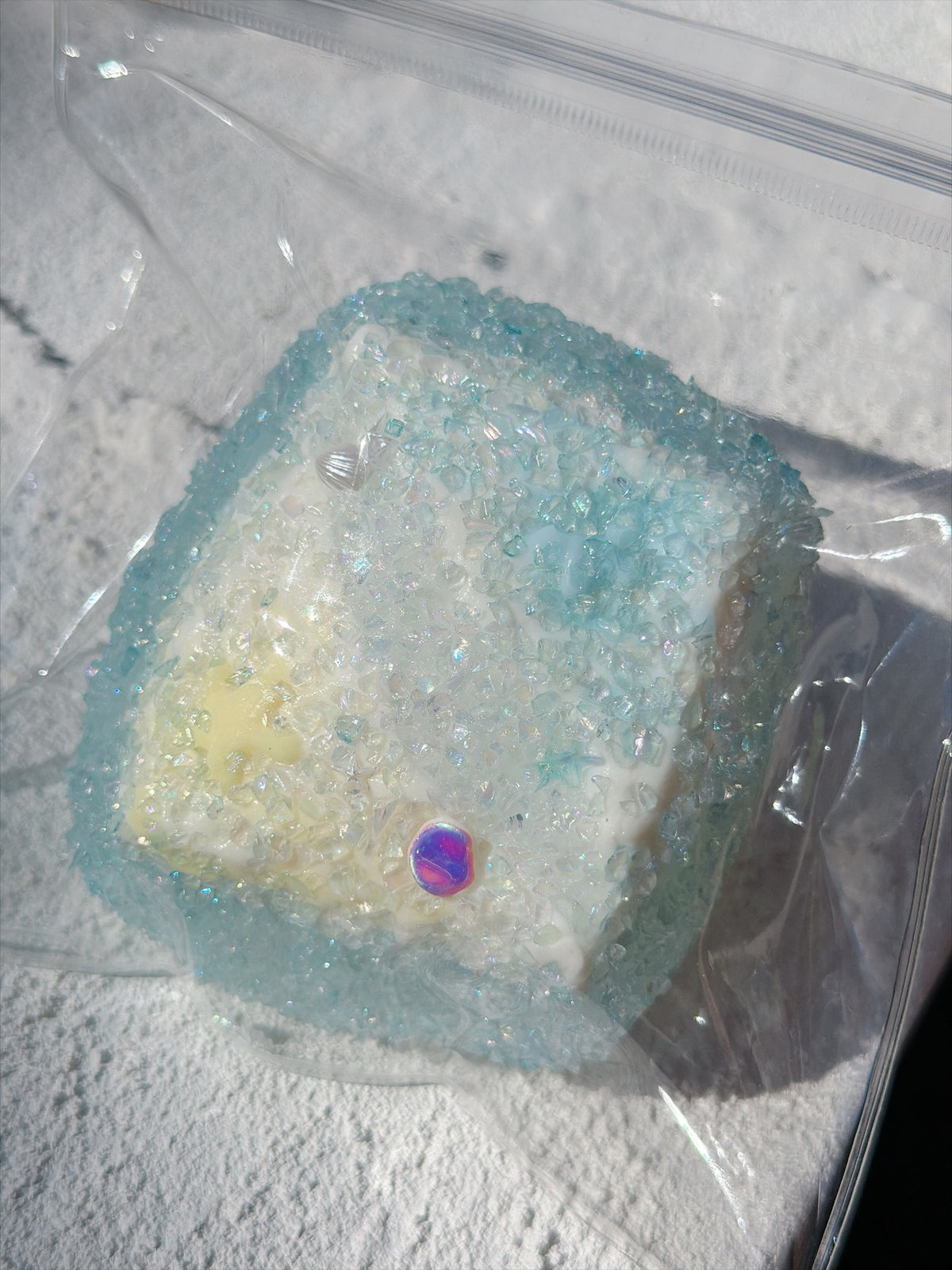 Jewel Drop crystal square squishy, real photo