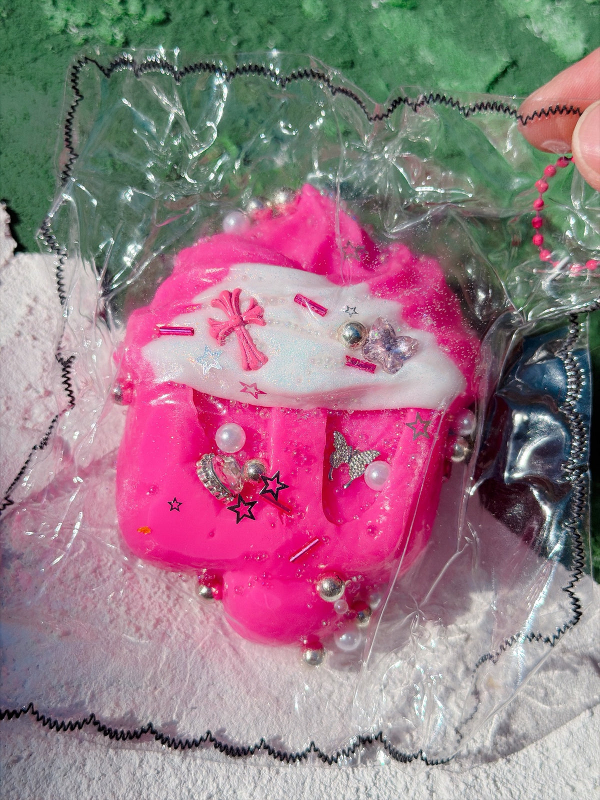 Jewel Drop pink cupcake squishy, real photo