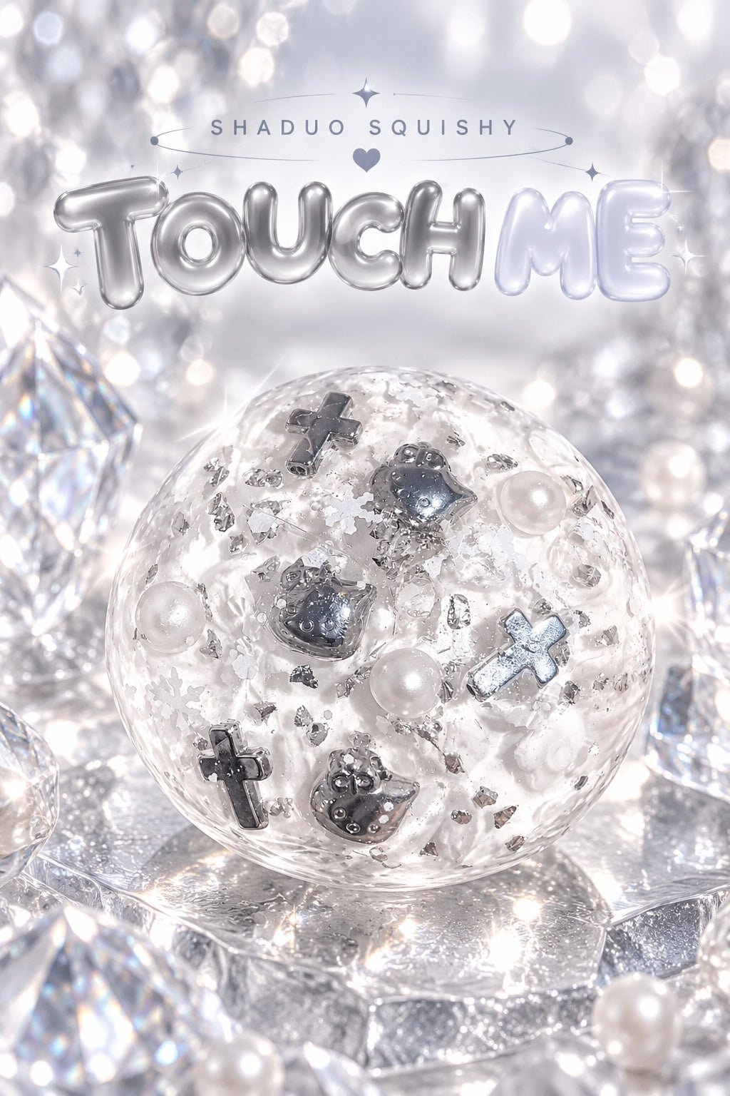Touch Me Silver Cross & Pearl Ball cover