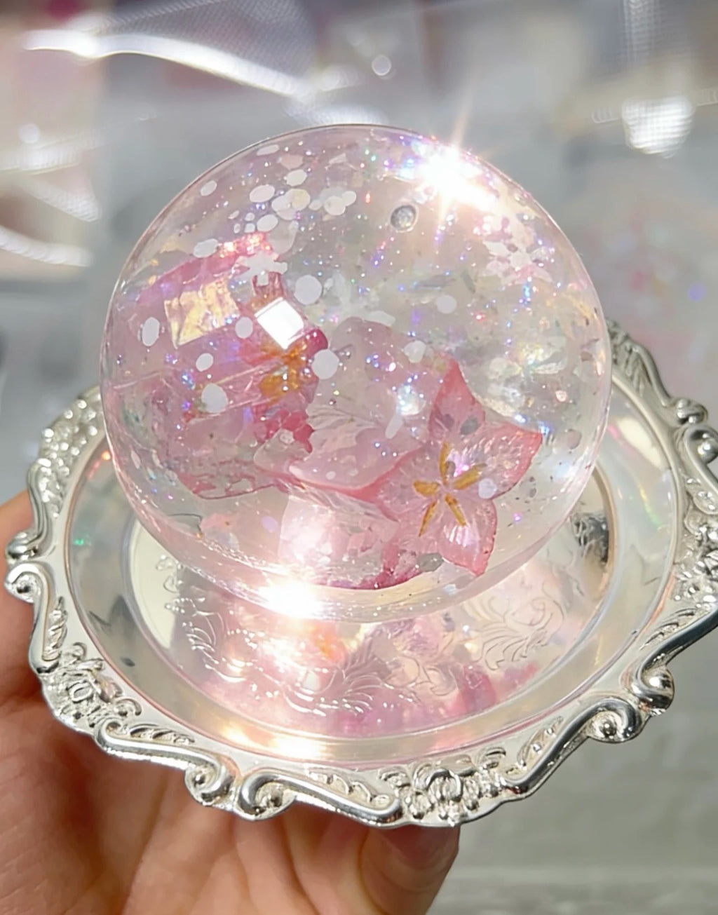 Touch Me Clear Sakura Glitter Ball