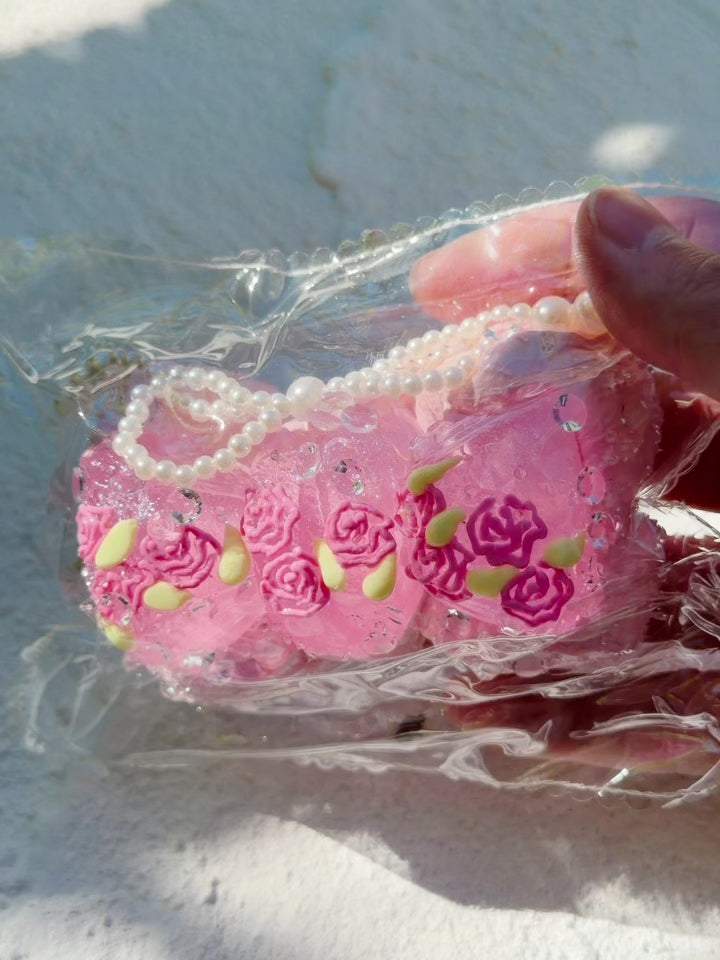SHADUO SQUISHY Jewel Drop Pink Rose Bow Squishy